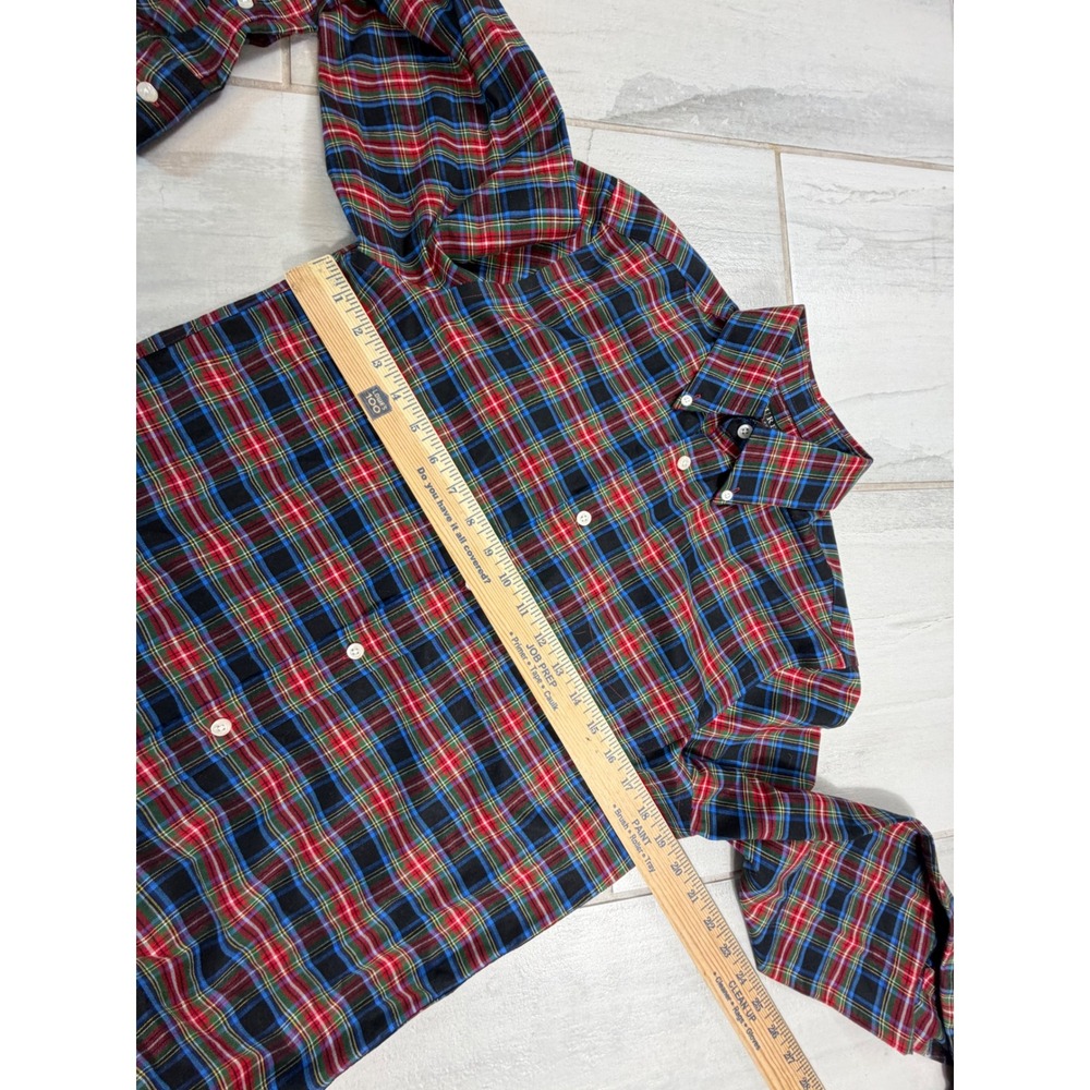 Lauren Ralph Lauren Plaid Button Down Shirt Soft Stretch Regular Fit Red Blue S - Picture 3 of 5